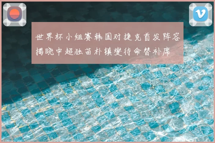 世界杯小组赛韩国对捷克首发阵容揭晓中超独苗朴镇燮待命替补席